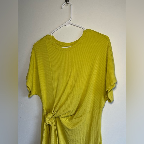 ✨NWT✨Daily Practice by Anthropologie. Nico Tie-Waist Dress Chartreuse. Size M - Picture 5 of 14
